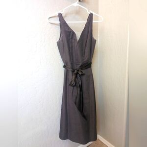 JCrew Midi sleeveless dress with sash, size 6 chocolate